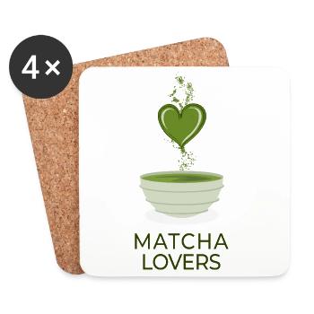 Matcha Lovers Japanischer Tee Lifestyle - Untersetzer (4er-Set) - Weiß - Vorne