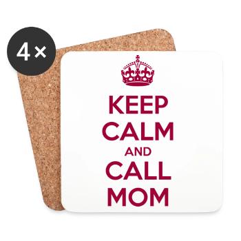 Reste calme et appelle maman - Dessous de verre (lot de 4) - blanc - Devant
