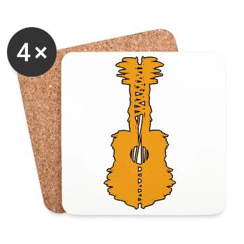 Street Art Graffiti Gitarre  - Untersetzer (4er-Set) - Weiß - Vorne