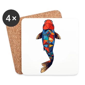 Calm as a koi - Coasters (set of 4) - white - Front