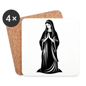 Virgin Mary Praying - Coasters (set of 4) - white - Front