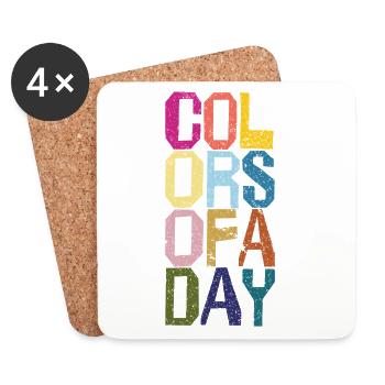Farben des Tages - Untersetzer (4er-Set) - Weiß - Vorne