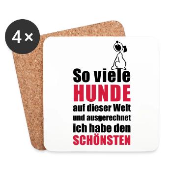 Der schönste HUND - Untersetzer (4er-Set) - Weiß - Vorne