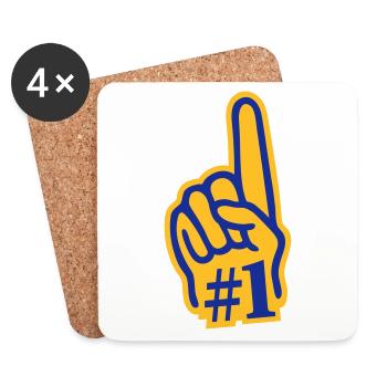 Fan Hand (finger) 02 - Coasters (set of 4) - white - Front