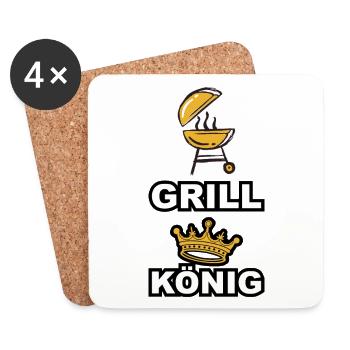 Grill König - Untersetzer (4er-Set) - Weiß - Vorne