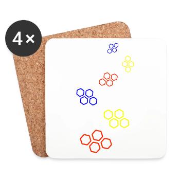 Symbole de l’apiculteur - Dessous de verre (lot de 4) - blanc - Devant