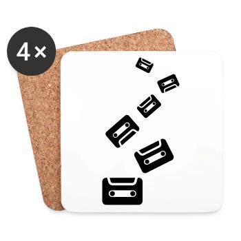 Cassette symbol - Coasters (set of 4) - white - Front