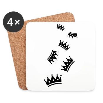Krone Symbol icon - Untersetzer (4er-Set) - Weiß - Vorne
