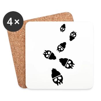 Skelett kopf symbol - Untersetzer (4er-Set) - Weiß - Vorne