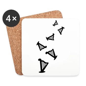 Harp Music - Coasters (set of 4) - white - Front