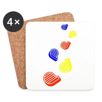 Fleisch steak symbol - Untersetzer (4er-Set) - Weiß - Vorne