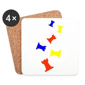 Chess piece rook - Coasters (set of 4) - white - Front