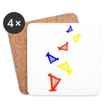 Harp instrument - Coasters (set of 4) - white - Front