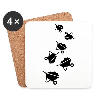 Wheelbarrow Symbol - Coasters (set of 4) - white - Front