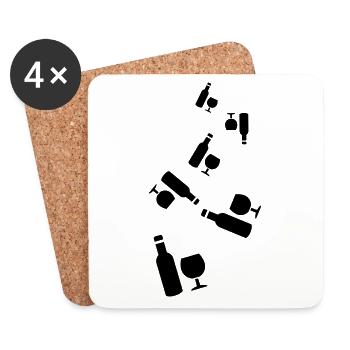 Wein Icon - Untersetzer (4er-Set) - Weiß - Vorne