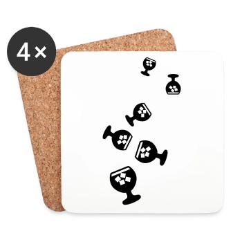 Whisky Icon - Untersetzer (4er-Set) - Weiß - Vorne