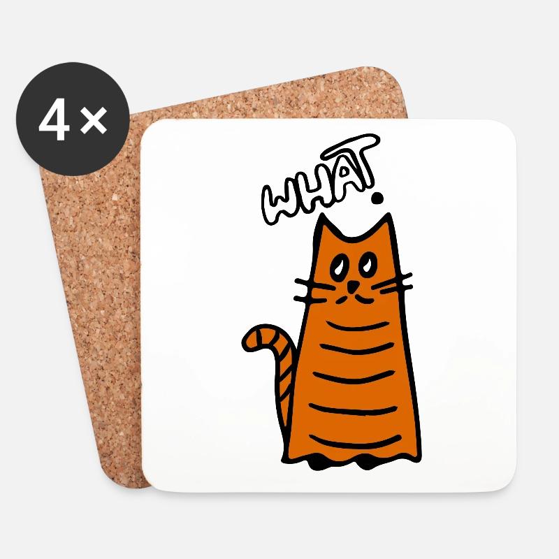 What? Cat question - Coasters (set of 4) - white