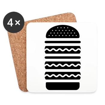 Cuisine Big Burger - Dessous de verre (lot de 4) - blanc - Devant