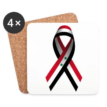 Boucle de la Paix - Liberté pour la Syrie - Dessous de verre (lot de 4) - blanc - Devant