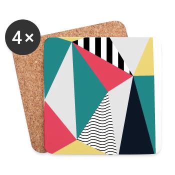 Triangles - Coasters (set of 4) - white - Front