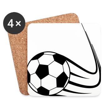 Fußball, Ball, Soccer, Football, Schuss, Tor - Dessous de verre (lot de 4) - blanc - Devant