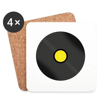 Disques/vinyles - Dessous de verre (lot de 4) - blanc - Devant