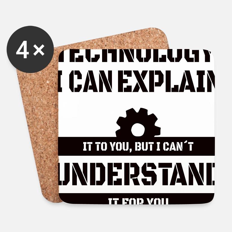 COMPUTER TEACHER: I Can Explain Technology - Untersetzer (4er-Set) - Weiß