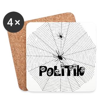 Politik spinnen - Spinne - Doppeldeutig - Untersetzer (4er-Set) - Weiß - Vorne