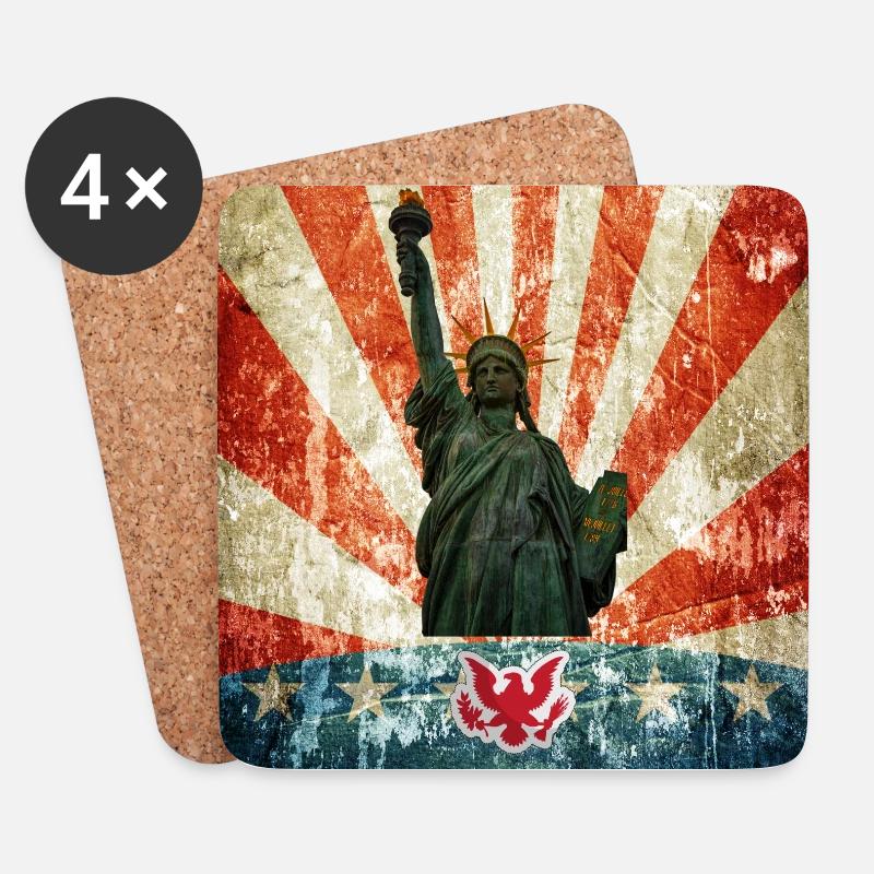 Freiheitsstatue, USA - Untersetzer (4er-Set) - Weiß