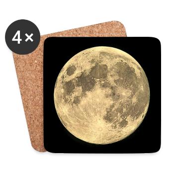 Vollmond am Nachthimmel - Untersetzer (4er-Set) - Weiß - Vorne