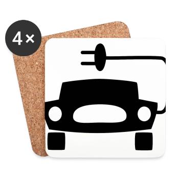 Electric cars - Coasters (set of 4) - white - Front