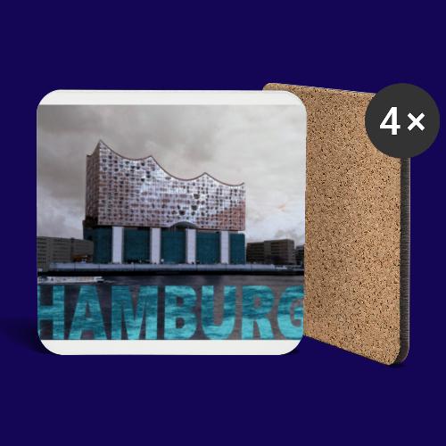 Elbphilharmonie | HAMBURG-Typo| Künstlermotiv - Untersetzer (4er-Set)