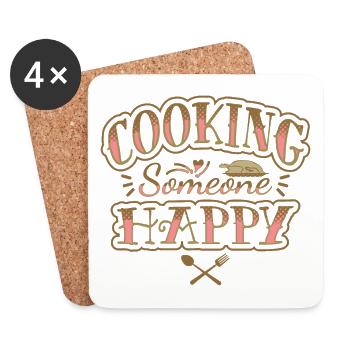 COOKING LOVER FUNNY SAYING - CHEF FUNNY QUOTE - Coasters (set of 4) - white - Front