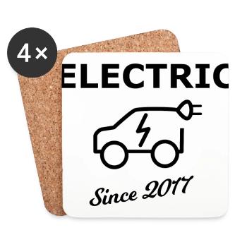 Voitures électriques 2017 - Dessous de verre (lot de 4) - blanc - Devant