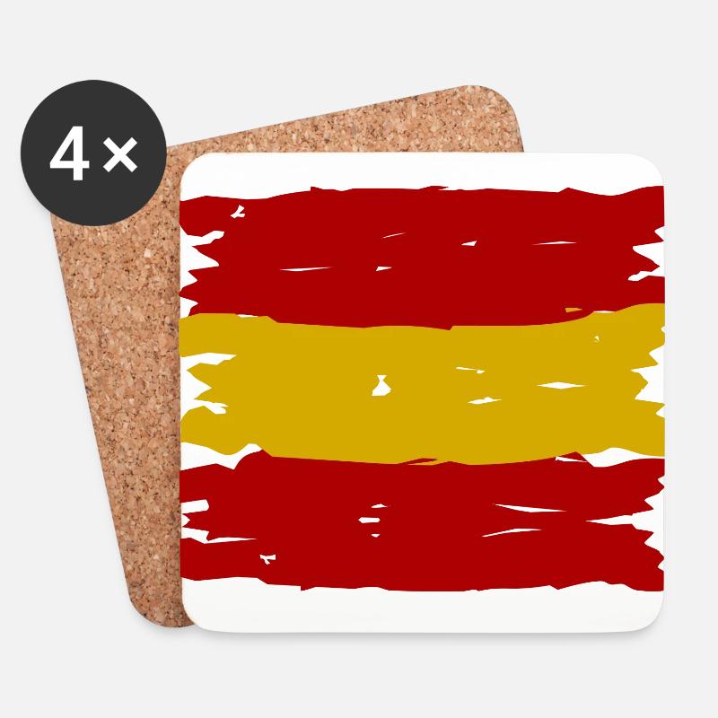 Die spanische Flagge - Untersetzer (4er-Set) - Weiß