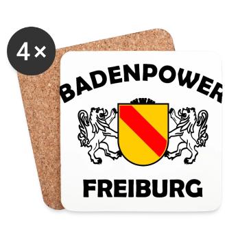 Lustige Freiburger Badner Sprücher - Untersetzer (4er-Set) - Weiß - Vorne