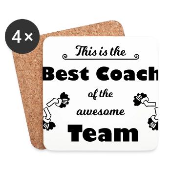 Der beste lustige Trainer weltweit - Untersetzer (4er-Set) - Weiß - Vorne