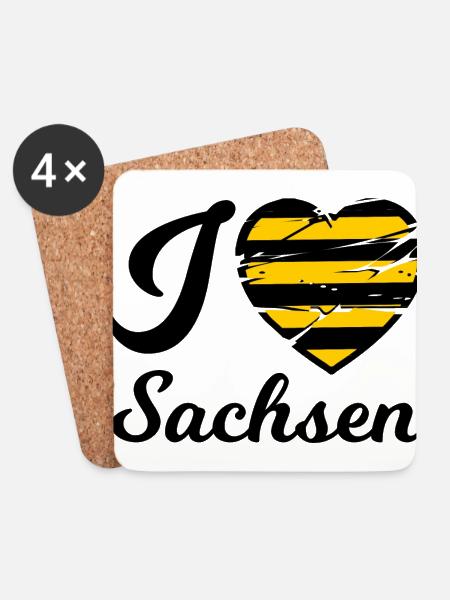 Ich liebe Sachsen - Untersetzer (4er-Set) - Weiß