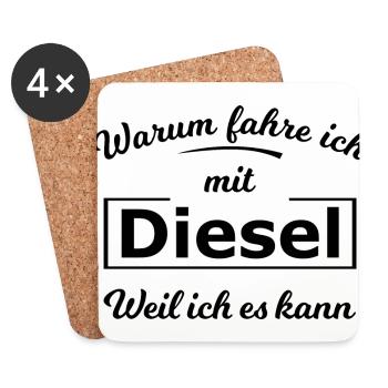 Der Verbrenner Fan - Untersetzer (4er-Set) - Weiß - Vorne