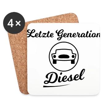 Das allerletzte Diesel Fahrzeug - Untersetzer (4er-Set) - Weiß - Vorne