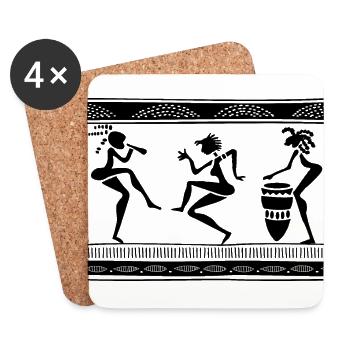 African dancers - Coasters (set of 4) - white - Front