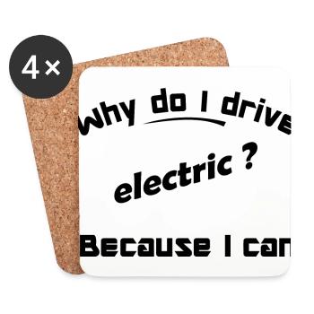 I can drive electric - Coasters (set of 4) - white - Front