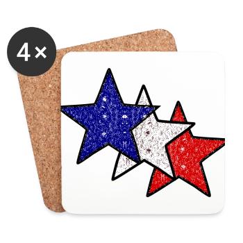 Les stars de la France - Dessous de verre (lot de 4) - blanc - Devant