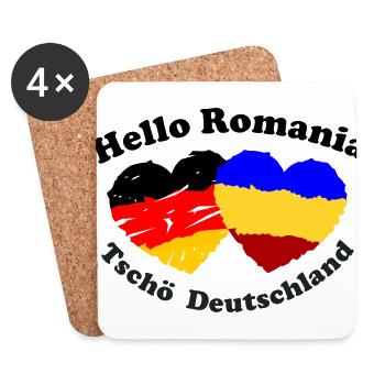 Umzug nach Rumänien - Untersetzer (4er-Set) - Weiß - Vorne