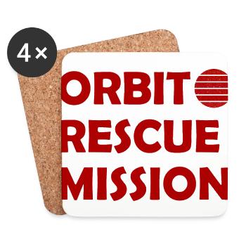 Die Weltall Rettungs Mission - Untersetzer (4er-Set) - Weiß - Vorne