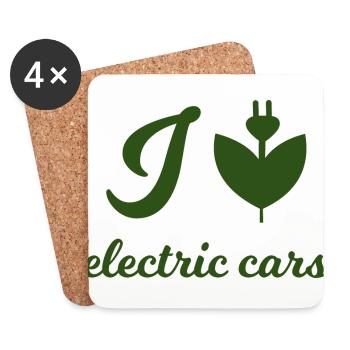 I love electric flowers - Coasters (set of 4) - white - Front