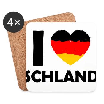Ich liebe das Land - Untersetzer (4er-Set) - Weiß - Vorne