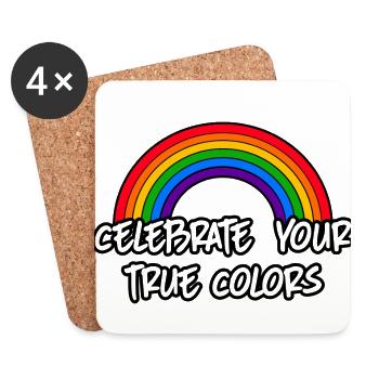 Celebrate LGBT Gay Pride Your true colors CSD - Untersetzer (4er-Set) - Weiß - Vorne