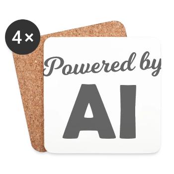 L’intelligence artificielle arrive - Dessous de verre (lot de 4) - blanc - Devant