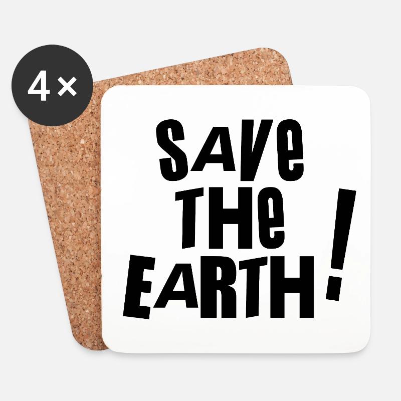 Save the earth - Untersetzer (4er-Set) - Weiß